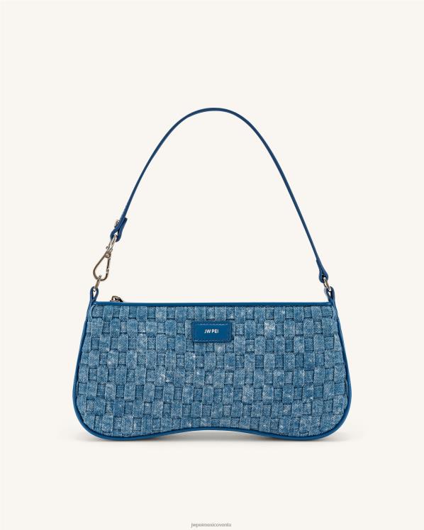 bolsa de hombro JW PEI ZR2BN104 tejido de mezclilla azul bolso de hombro eva