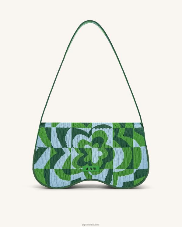 bolsa de hombro JW PEI ZR2BN114 verde oscuro y verde y hielo bolsa de hombro becci de punto