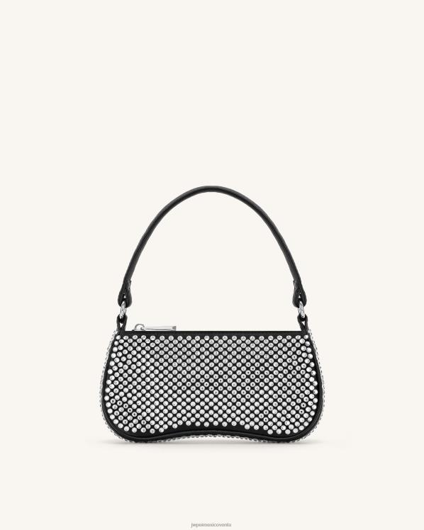 bolsa de hombro JW PEI ZR2BN126 negro minibolso de hombro de cristal artificial eva