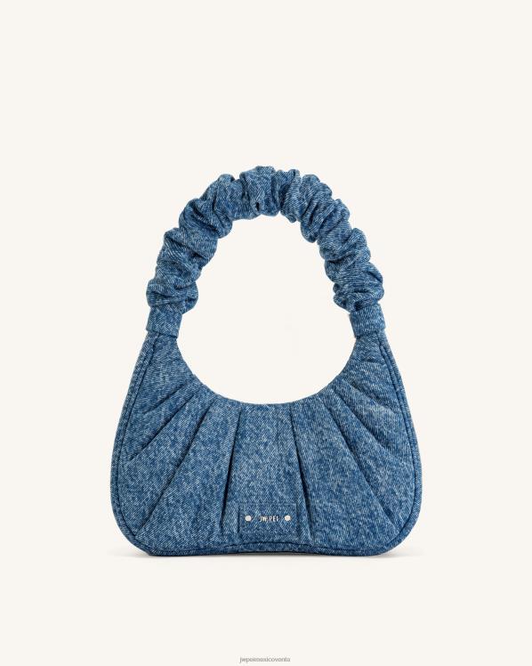 bolsa de hombro JW PEI ZR2BN147 azul bolso de mano gabbi denim fruncido hobo