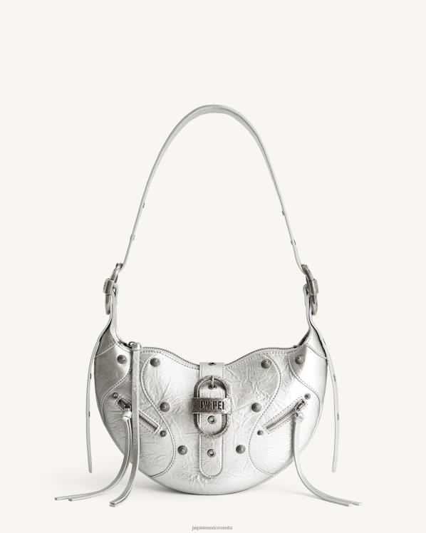 bolsa de hombro JW PEI ZR2BN173 plata bolso de hombro tessa con pliegues metalizados