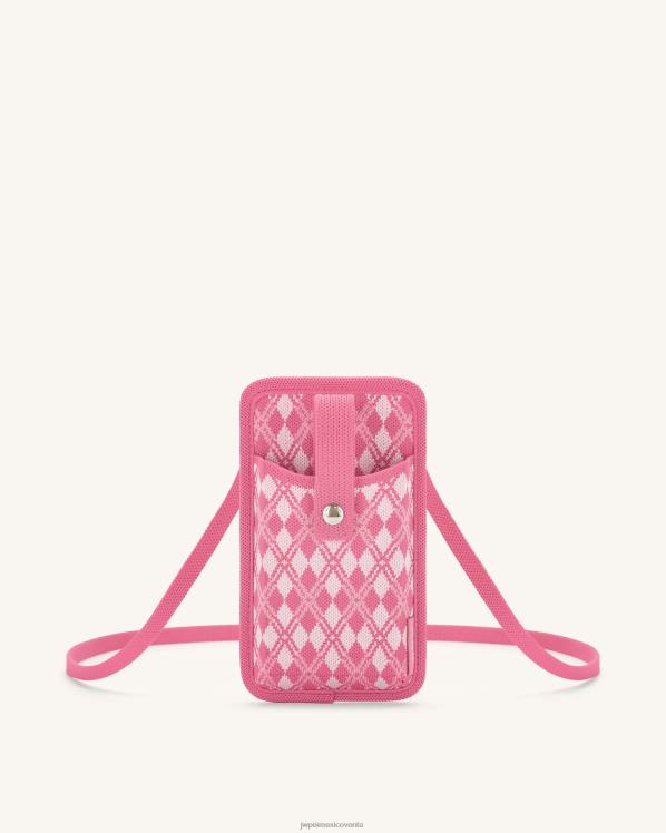 bolsa de teléfono JW PEI ZR2BN235 rosa y rosa fuerte bolsa de teléfono de punto aylin