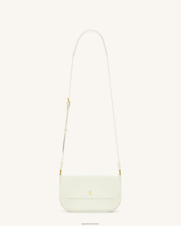 bandolera JW PEI ZR2BN18 blanco bolsa crossbody con solapa Debby