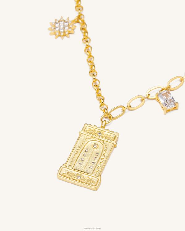 collar JW PEI ZR2BN348 Chapado en oro de 18 quilates y circonita blanca. collar con colgante de arco romano