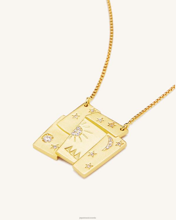 collar JW PEI ZR2BN373 Chapado en oro de 18 quilates y circonita blanca. collar con combinación de cosmos