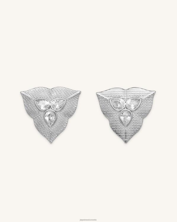 pendientes JW PEI ZR2BN362 Chapado en oro blanco de 18 quilates y circonita blanca. pendientes de hoja