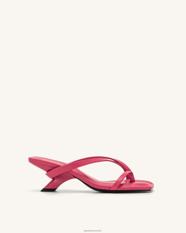 mula JW PEI ZR2BN280 Rosa roja mule maeve con tiras