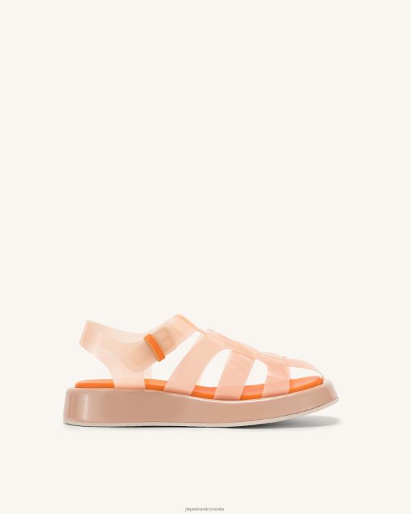 sandalia JW PEI ZR2BN328 beis y naranja sandalia con plataforma piper